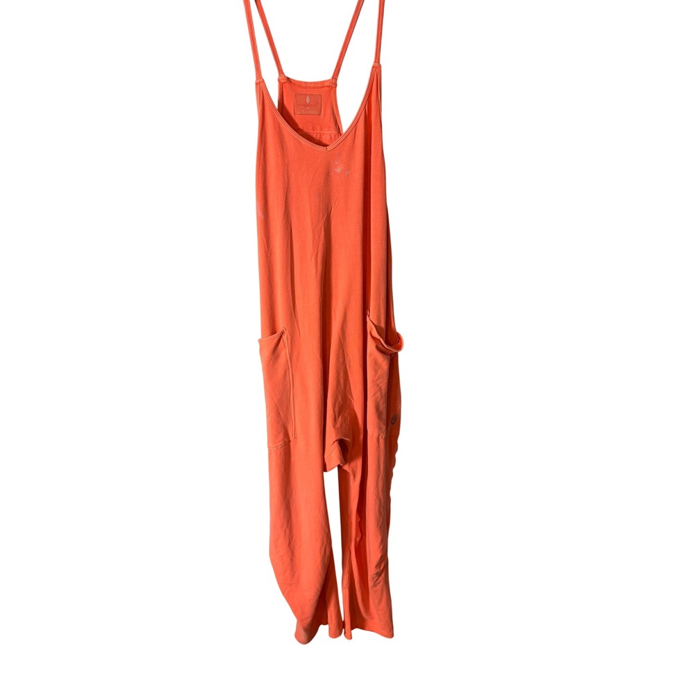 Free People Movement Hot Shot Jumpsuit XS Coral Orange Relaxed Slouchy Flawed